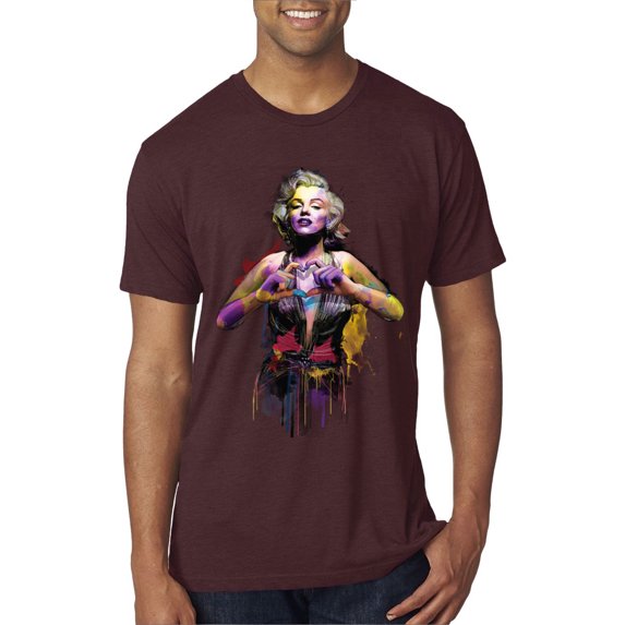 Wild Bobby Marilyn Monroe Watercolor Love Pop Culture Men Premium Tri Blend Tee, Cardinal, Small