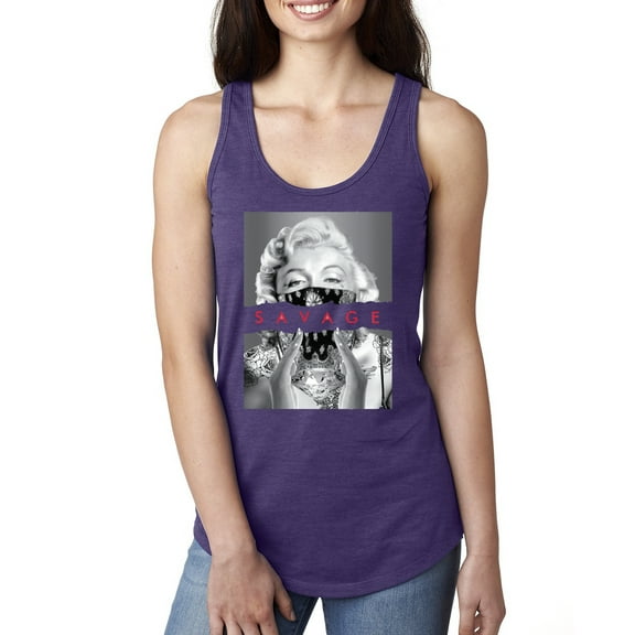 Wild Bobby, Marilyn Savage Bandana, Streetwear, Ladies Racerback Tank Top, Purple Rush, X-Large