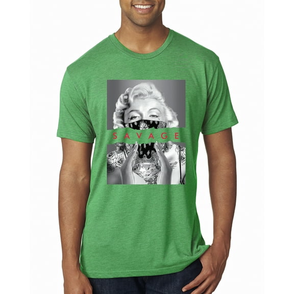 Wild Bobby, Marilyn Savage Bandana, Streetwear, Men Premium Tri Blend Tee, Envy, Medium