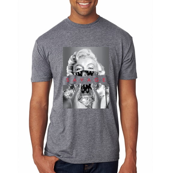 Wild Bobby, Marilyn Savage Bandana, Streetwear, Men Premium Tri Blend Tee, Premium Heather, XX-Large