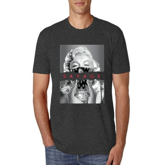Wild Bobby, Marilyn Savage Bandana, Streetwear, Men Premium Tri Blend Tee, Vintage Black, Small