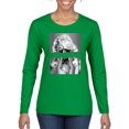 thumbnail image 1 of Wild Bobby, Marilyn Savage Bandana, Streetwear, Women Graphic Long Sleeve Tee, Kelly, Large, 1 of 4