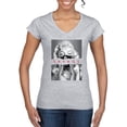 thumbnail image 1 of Wild Bobby, Marilyn Savage Bandana, Streetwear, Women Standard V-Neck Tee, Heather Grey, X-Large, 1 of 4