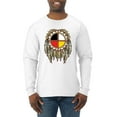 thumbnail image 1 of Wild Bobby, Medicine Wheel Dreamcatcher Native American Pop Culture Mens Long Sleeve Shirt, White, X-Large, 1 of 3