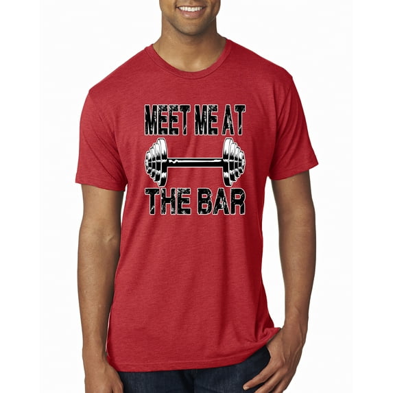 Wild Bobby, Meet Me at The Bar, Gym/Workout, Men Premium Tri Blend Tee, Vintage Red, X-Large