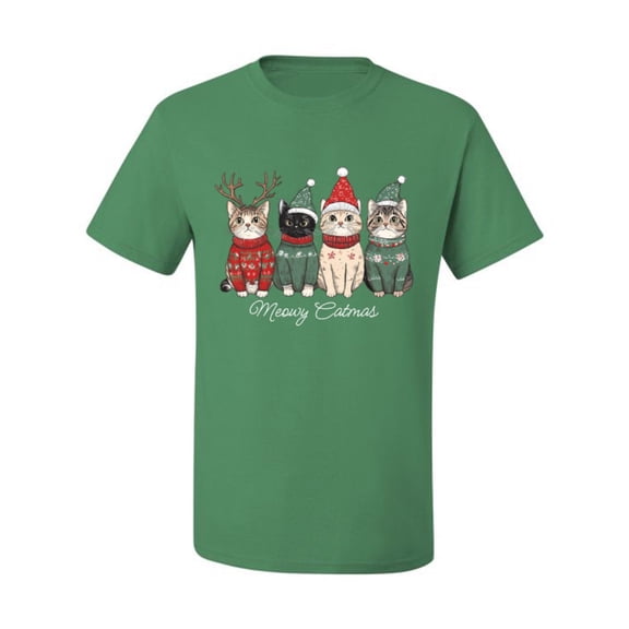 Wild Bobby Meowy Catmas, Christmas Cat Lover Design Sweater | Holiday Men Tee