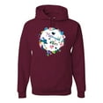 thumbnail image 1 of Wild Bobby, Mermaid Vibes Colorful Swimming Mermaids, Streetwear, Unisex Graphic Hoodie Sweatshirt, Maroon, Medium, 1 of 3