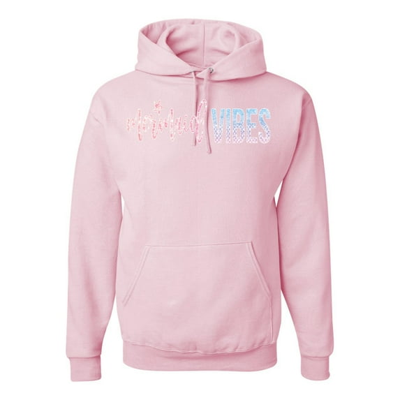 Wild Bobby, Mermaid Vibes Cute Shimmer | Mens Fashion Hooded Sweatshirt Graphic Hoodie, Light Pink, 3XL