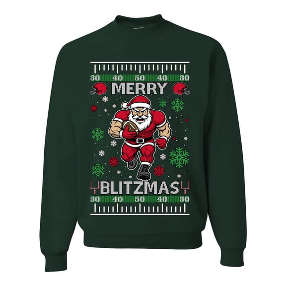 Wild Bobby Merry Blitzmas, Football Christmas Sweater Design | Holiday Unisex Crewneck Sweatshirt