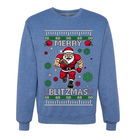 Wild Bobby Merry Blitzmas, Football Christmas Sweater Design | Holiday Unisex Crewneck Sweatshirt