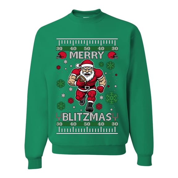 Wild Bobby Merry Blitzmas, Football Christmas Sweater Design | Holiday Unisex Crewneck Sweatshirt