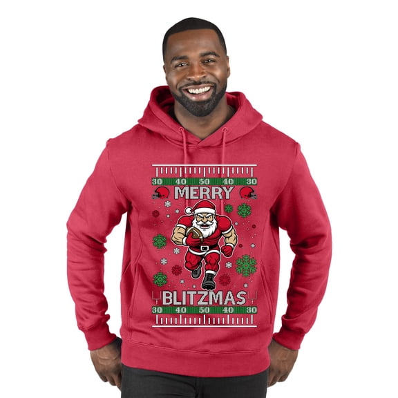 Wild Bobby Merry Blitzmas, Football Christmas Sweater Design | Holiday Unisex Premium Graphic Hoodie Sweatshirt