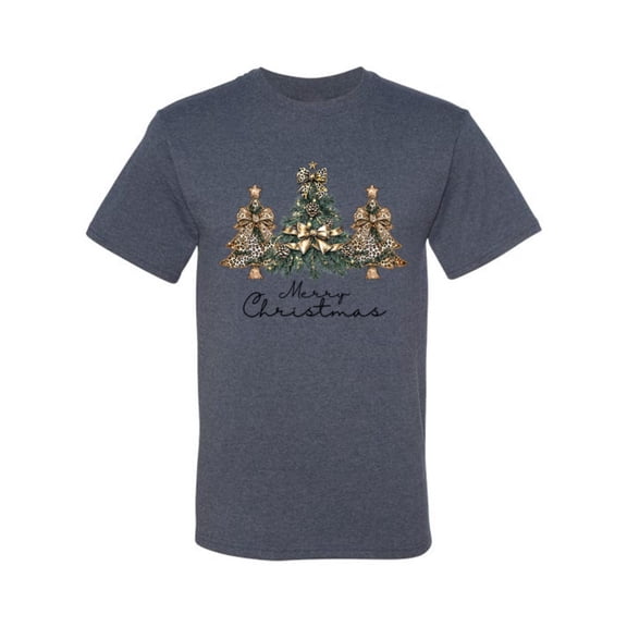 Wild Bobby Merry Christmas Gold Glitter Christmas Tree Design Sweater | Holiday Men Tee