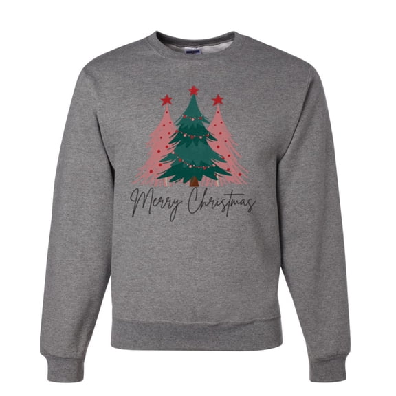 Wild Bobby Merry Christmas Tree, Cute Holiday Design Unisex Sweater Crewneck Sweatshirt
