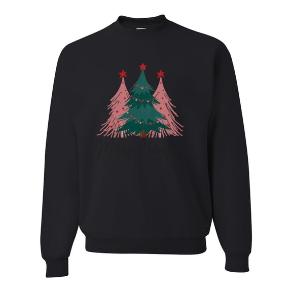 Wild Bobby Merry Christmas Tree, Cute Holiday Design Unisex Sweater Crewneck Sweatshirt