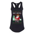 thumbnail image 1 of Wild Bobby Merry Christmas Y'all, Santa Christmas Sweater | Funny Holiday Women Racerback Tank Top, 1 of 4