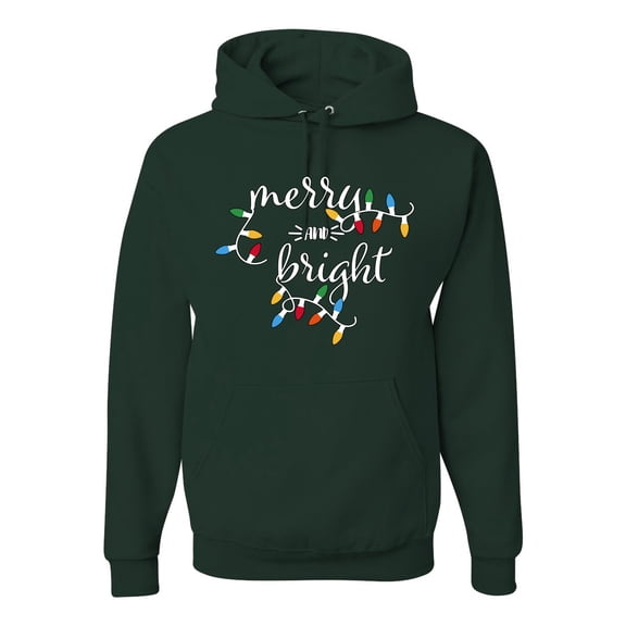 Wild Bobby Merry and Bright Christmas Lights, Cute Festive Colorful Christmas Sweater | Holiday Unisex Hoodie Sweatshirt