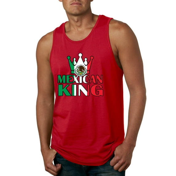 Wild Bobby Mexican King Latin Pride Men Graphic Tank Top, Red, 3X-Large