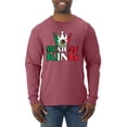 thumbnail image 1 of Wild Bobby Mexican King Latin Pride Men Long Sleeve Shirt, Vintage Heather Red, X-Large, 1 of 5