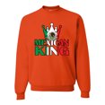 thumbnail image 1 of Wild Bobby Mexican King Latin Pride Unisex Crewneck Graphic Sweatshirt, Orange, 3X-Large, 1 of 5