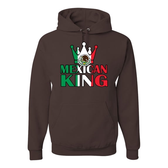 Wild Bobby Mexican King Latin Pride Unisex Graphic Hoodie Sweatshirt, Brown, XX-Large