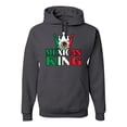 thumbnail image 1 of Wild Bobby Mexican King Latin Pride Unisex Graphic Hoodie Sweatshirt, Charcoal, Large, 1 of 1