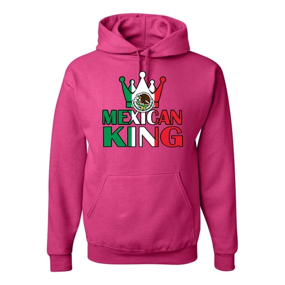 Wild Bobby Mexican King Latin Pride Unisex Graphic Hoodie Sweatshirt, Fuschia, Medium