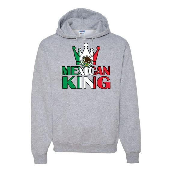 Wild Bobby Mexican King Latin Pride Unisex Graphic Hoodie Sweatshirt, Heather Grey, 3X-Large