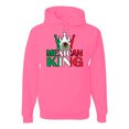 thumbnail image 1 of Wild Bobby Mexican King Latin Pride Unisex Graphic Hoodie Sweatshirt, Neon Pink, Large, 1 of 5