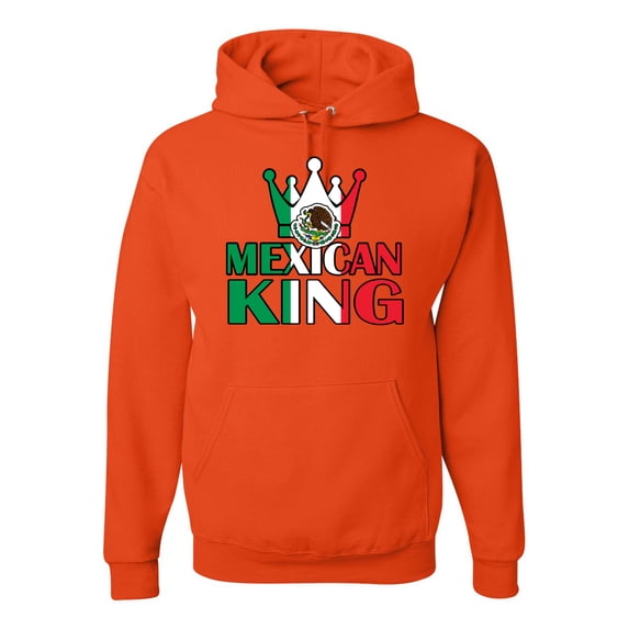 Wild Bobby Mexican King Latin Pride Unisex Graphic Hoodie Sweatshirt, Orange, Small
