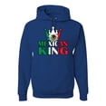 thumbnail image 1 of Wild Bobby Mexican King Latin Pride Unisex Graphic Hoodie Sweatshirt, Royal, Large, 1 of 5