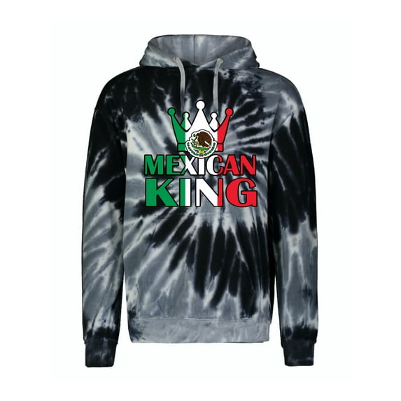 Wild Bobby Mexican King Latin Pride Unisex Graphic Hoodie Sweatshirt, Spiral Black, Medium