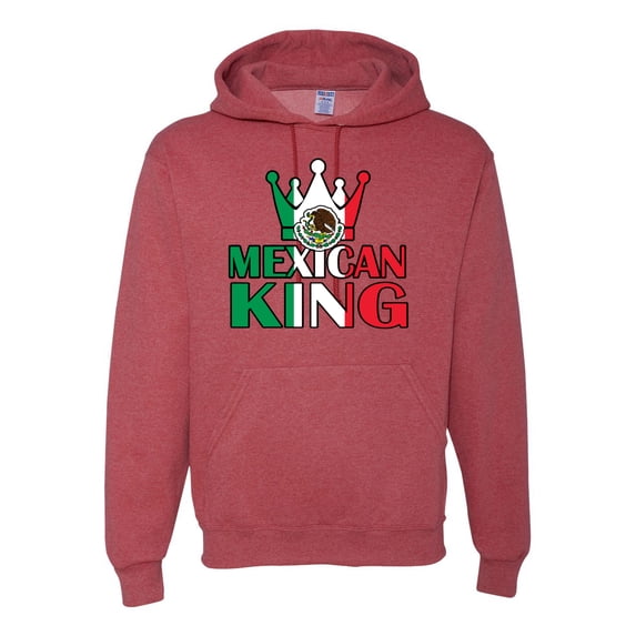 Wild Bobby Mexican King Latin Pride Unisex Graphic Hoodie Sweatshirt, Vintage Heather Red, Small
