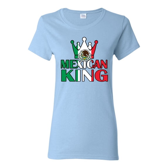 Wild Bobby Mexican King Latin Pride Women Graphic Tee, Light Blue, 3X-Large