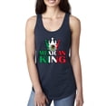 thumbnail image 1 of Wild Bobby Mexican King Latin Pride Women Racerback Tank Top, Navy, Medium, 1 of 5