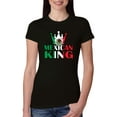 thumbnail image 1 of Wild Bobby Mexican King Latin Pride Women Slim Fit Junior Tee, Black, Large, 1 of 5