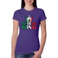 thumbnail image 1 of Wild Bobby Mexican King Latin Pride Women Slim Fit Junior Tee, Purple Rush, X-Large, 1 of 5
