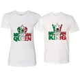 thumbnail image 1 of Wild Bobby, Mexican King Mexican Queen Couples Tee Matching Valentine's Day Shirts , White, Mens 3XL-Womens 2XL, 1 of 6