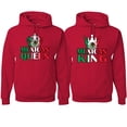 thumbnail image 1 of Wild Bobby, Mexican King Mexican Queen Valentines Day Outfit His and Hers Matching Couples Hoodie Sweatshirts, Red, Mens 2XL-Womens L, 1 of 6