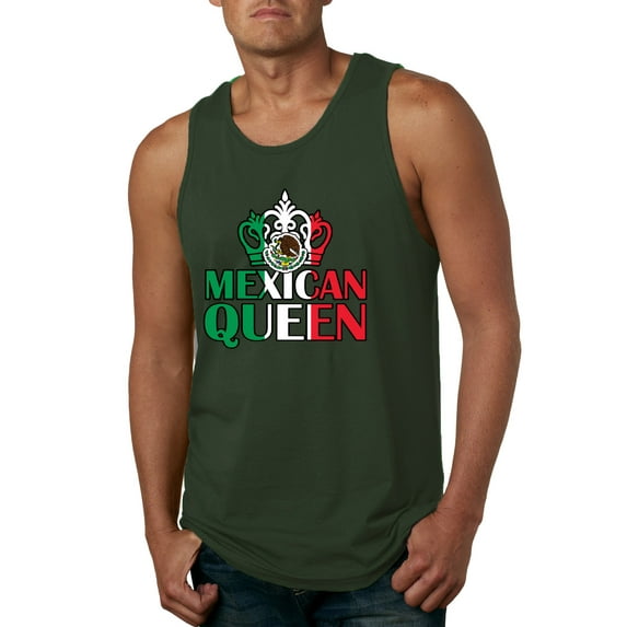 Wild Bobby Mexican Queen Latin Pride Men Graphic Tank Top, Forest Green, XX-Large