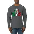 thumbnail image 1 of Wild Bobby Mexican Queen Latin Pride Men Long Sleeve Shirt, Charcoal, 3X-Large, 1 of 1