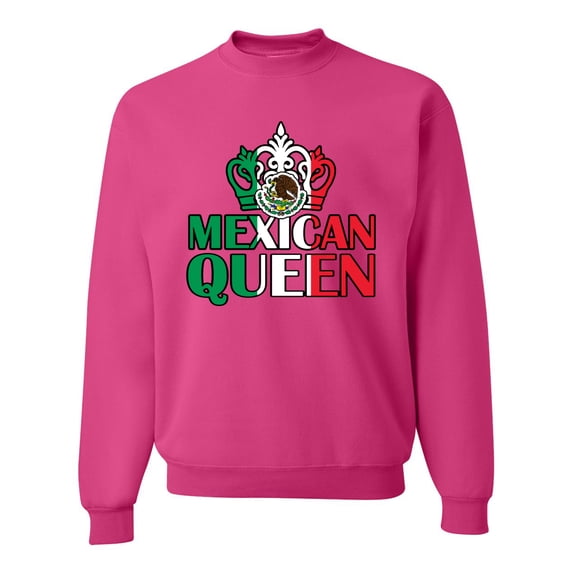 Wild Bobby Mexican Queen Latin Pride Unisex Crewneck Graphic Sweatshirt, Fuschia, 3X-Large