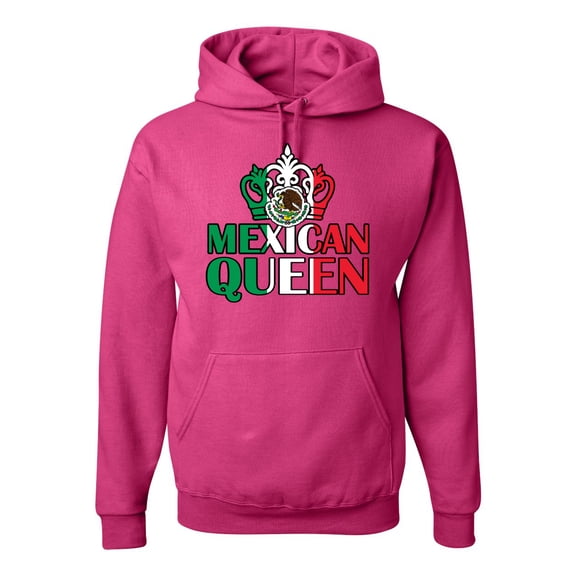 Wild Bobby Mexican Queen Latin Pride Unisex Graphic Hoodie Sweatshirt, Fuschia, Small