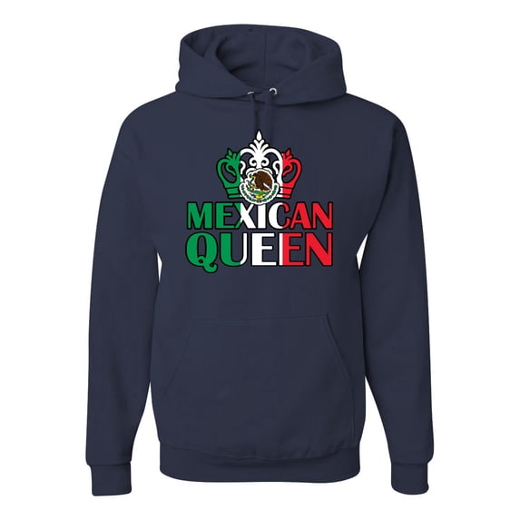 Wild Bobby Mexican Queen Latin Pride Unisex Graphic Hoodie Sweatshirt, Navy, Medium