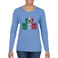 thumbnail image 1 of Wild Bobby Mexican Queen Latin Pride Women Graphic Long Sleeve Tee, Light Blue, XX-Large, 1 of 5