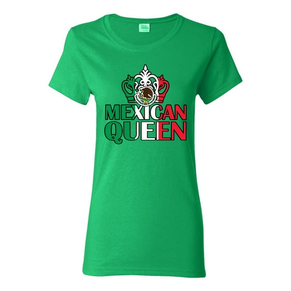 Wild Bobby Mexican Queen Latin Pride Women Graphic Tee, Kelly, 3X-Large