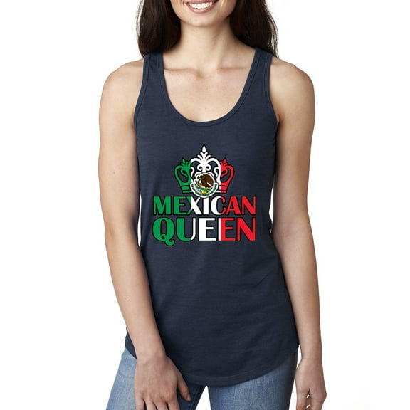 Wild Bobby Mexican Queen Latin Pride Women Racerback Tank Top, Navy, Small