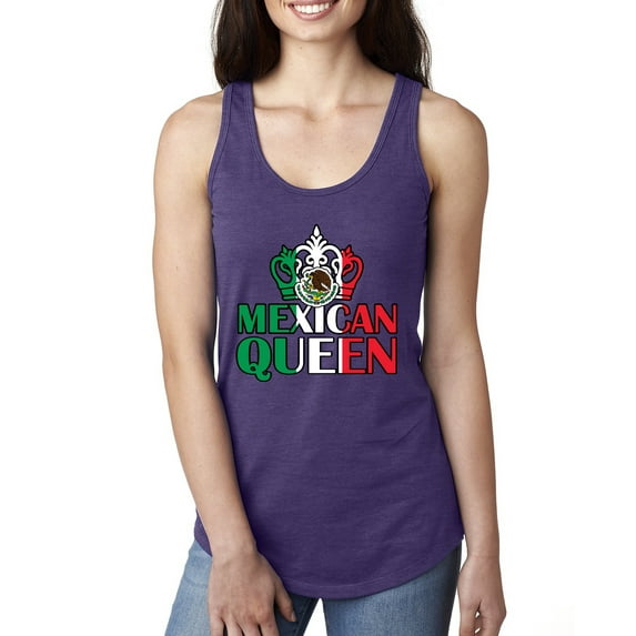 Wild Bobby Mexican Queen Latin Pride Women Racerback Tank Top, Purple Rush, Large