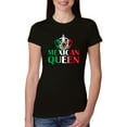thumbnail image 1 of Wild Bobby Mexican Queen Latin Pride Women Slim Fit Junior Tee, Black, Small, 1 of 5
