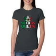 thumbnail image 1 of Wild Bobby Mexican Queen Latin Pride Women Slim Fit Junior Tee, Dark Grey, Small, 1 of 5